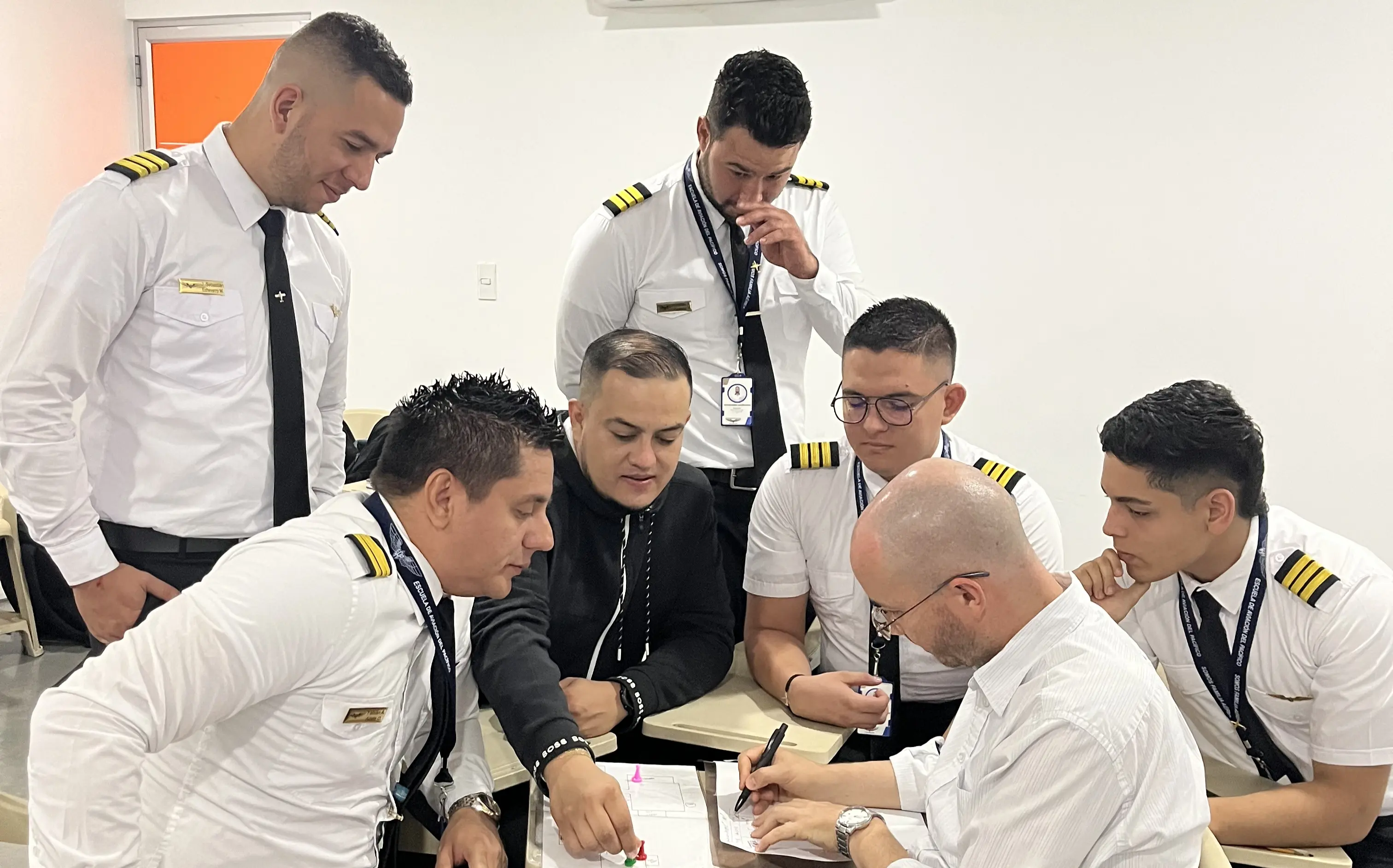 Instructor teaching students