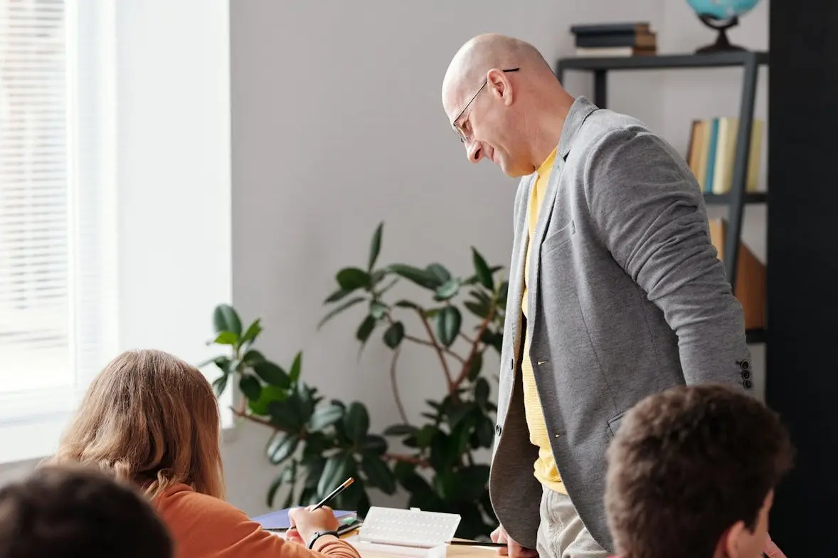 Teacher giving personal class