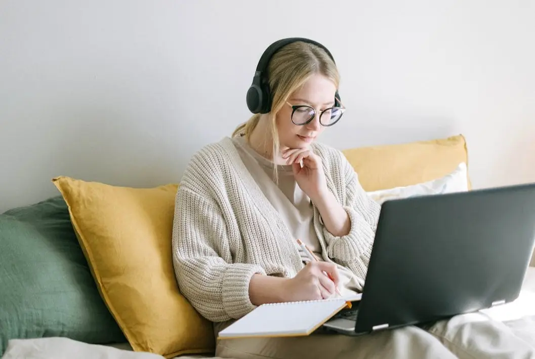 Student on a computer