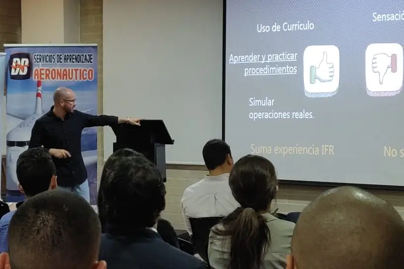 Instructor giving a talk